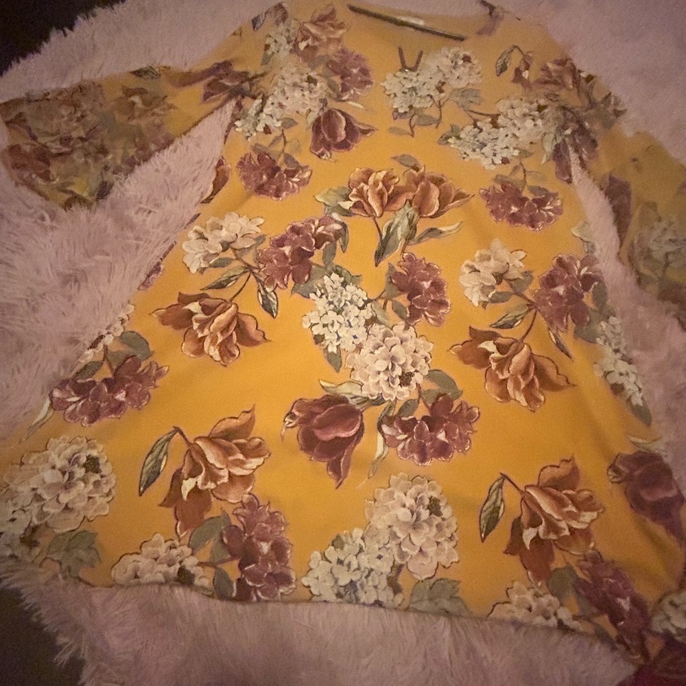 Floral Yellow A-Line Dress